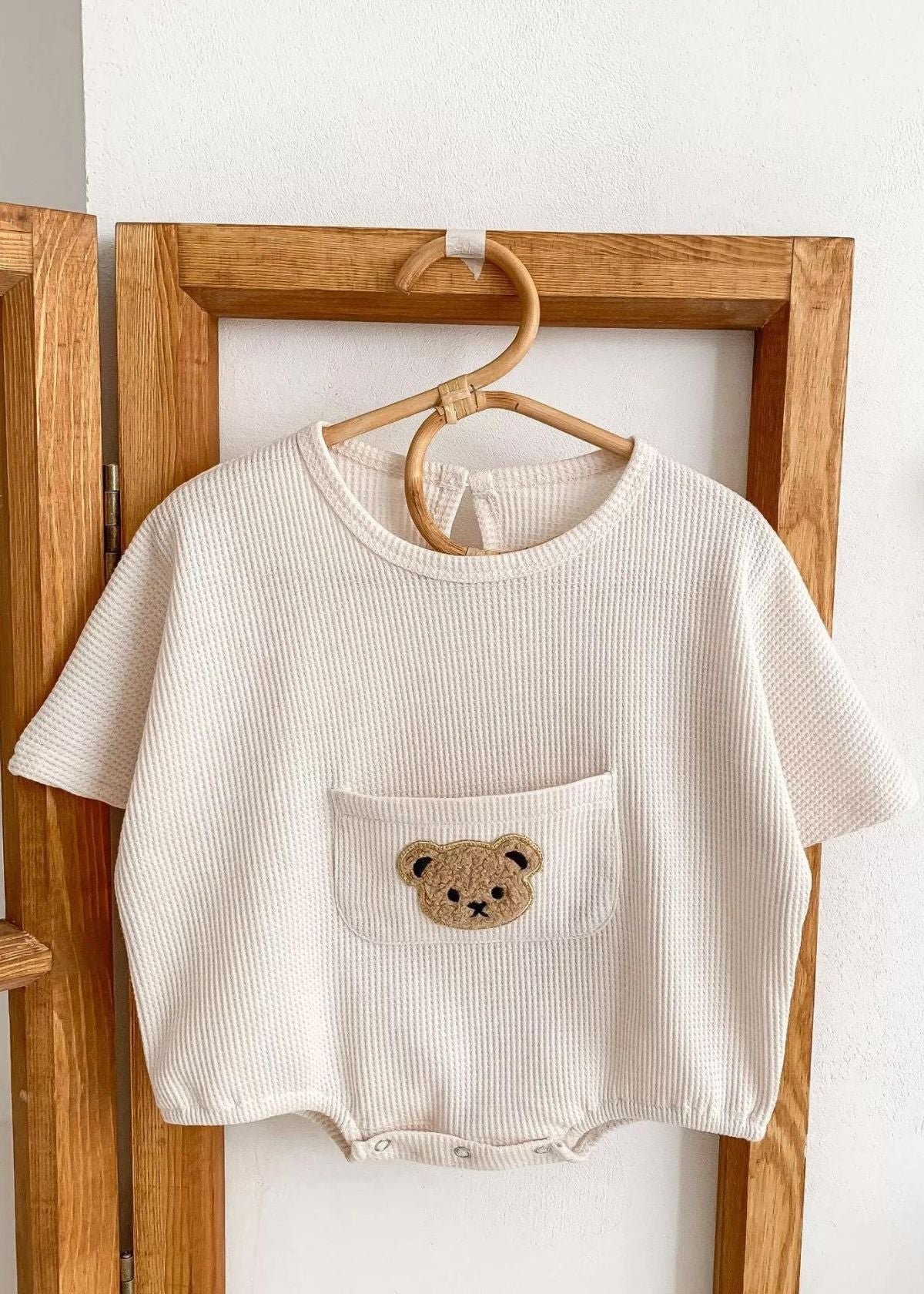 Honey Bear Waffle Romper - Babycino