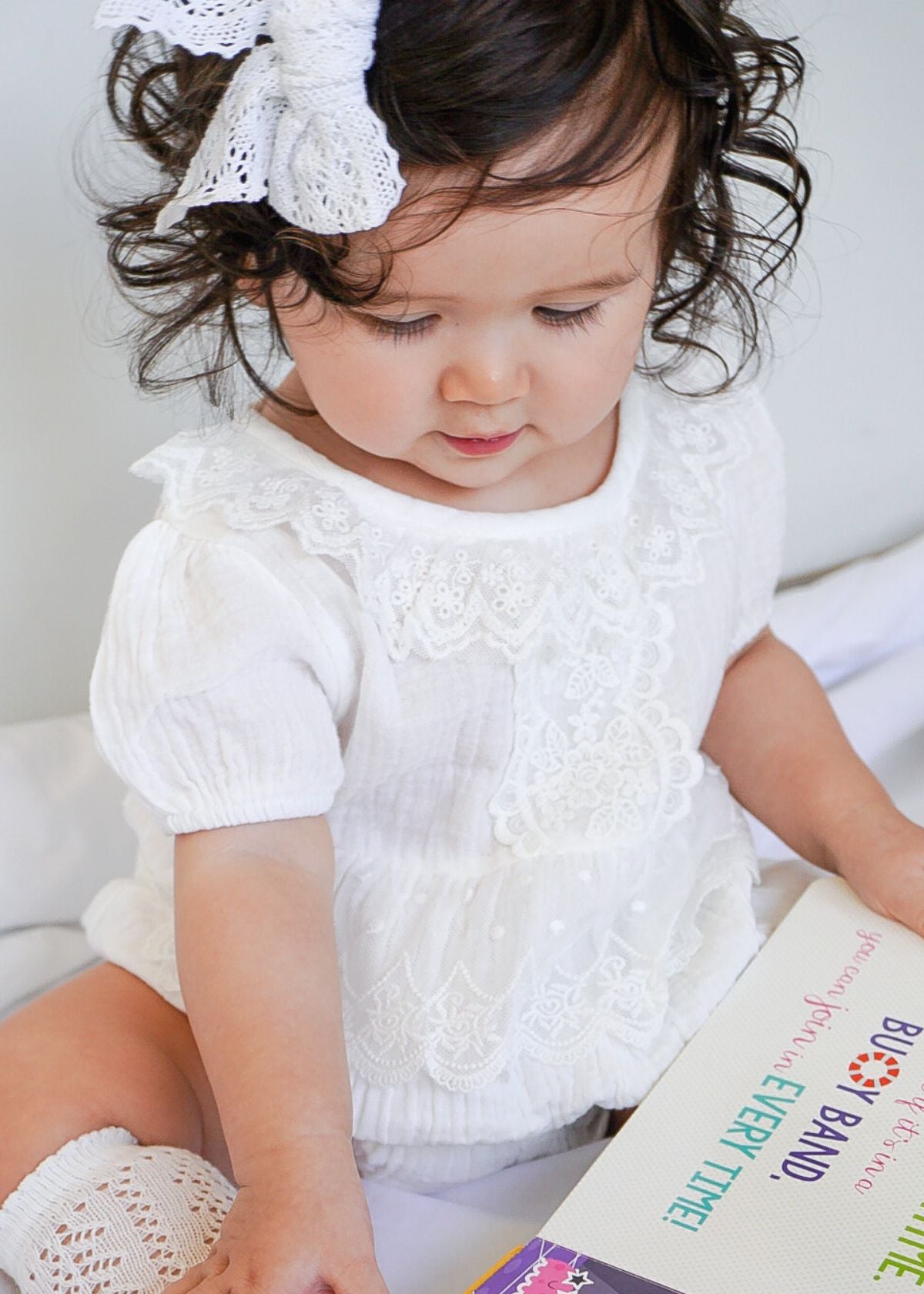 Snow White Muslin Bubble Romper