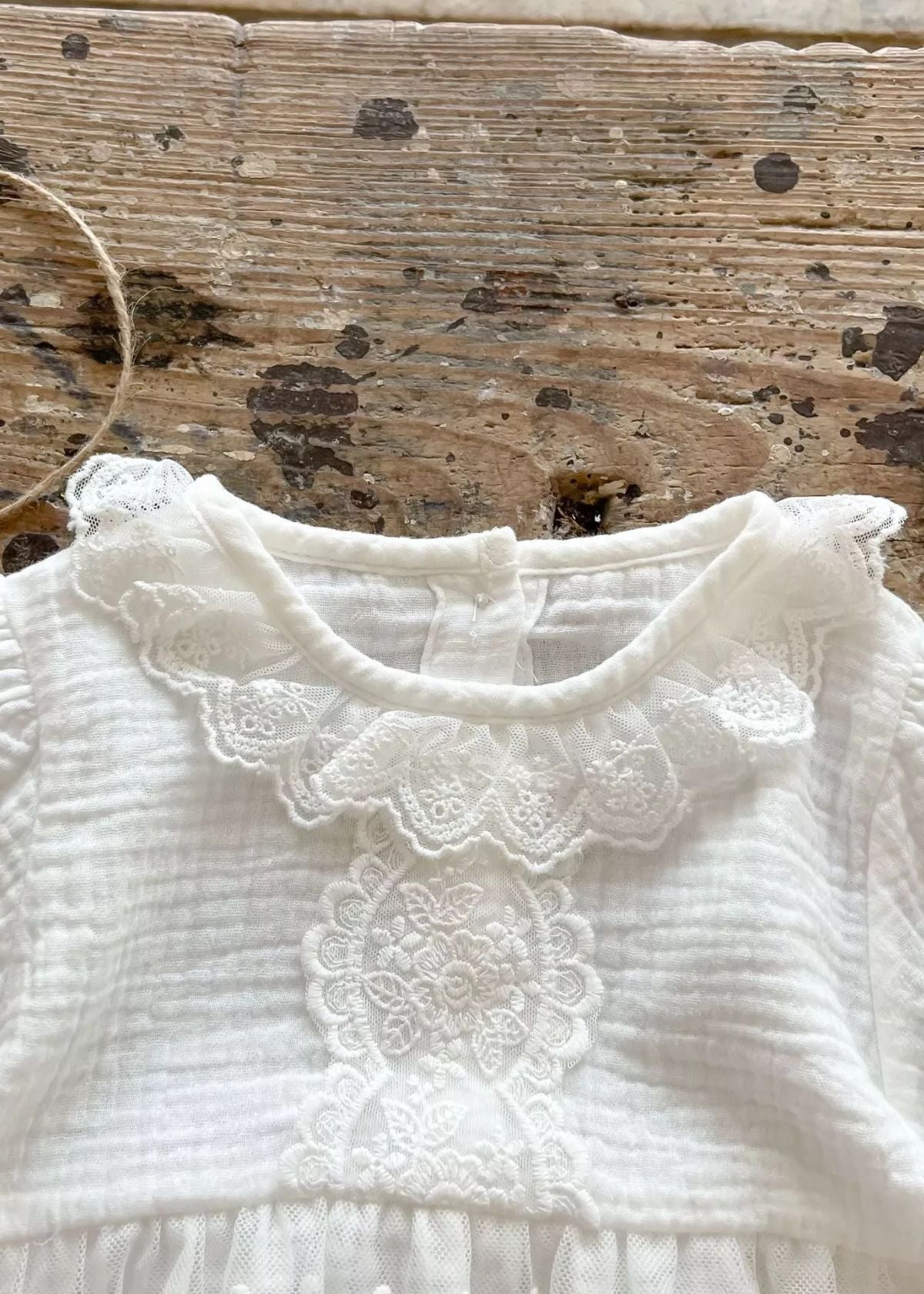Snow White Muslin Bubble Romper