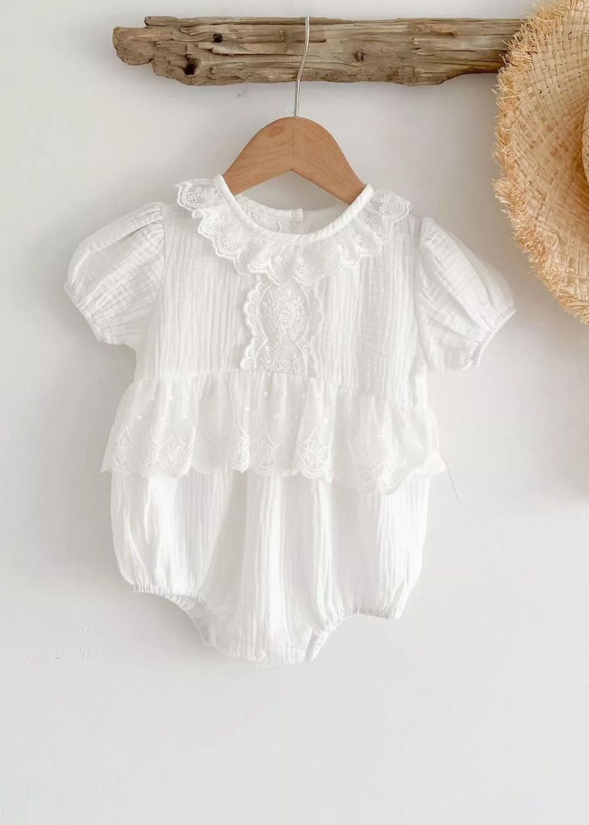 Snow White Muslin Bubble Romper