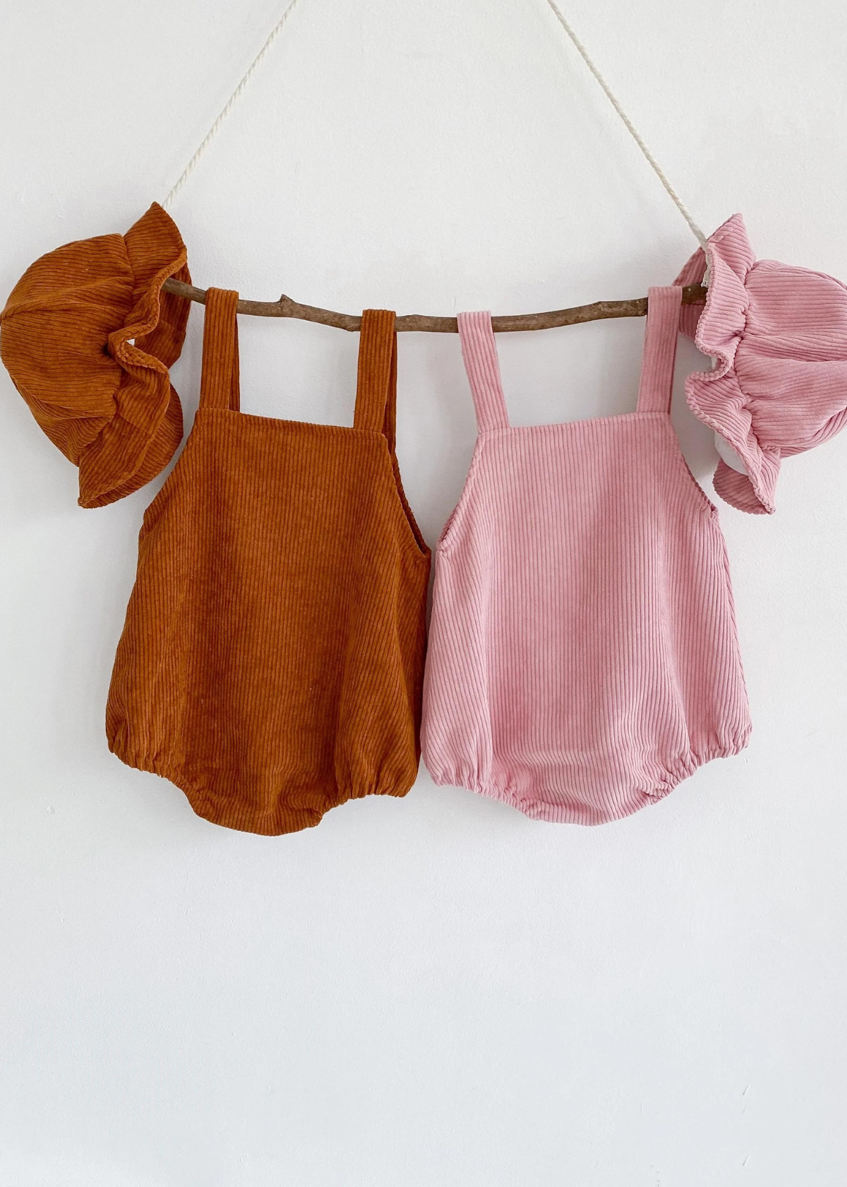 Angel Rainbow Corduroy Overall Set