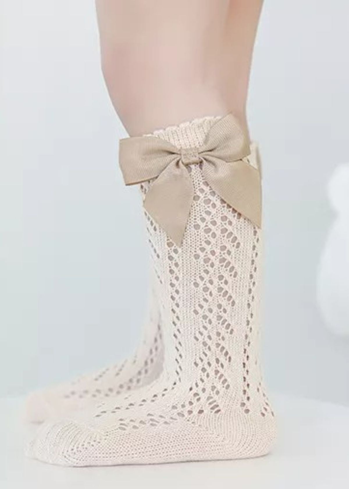 Knee High Socks Beige